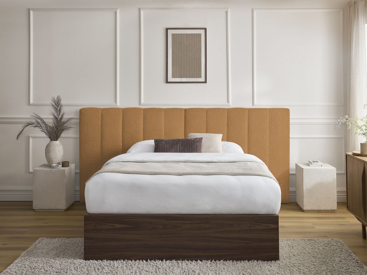 TIMO opbergbed in donker hout en badstof