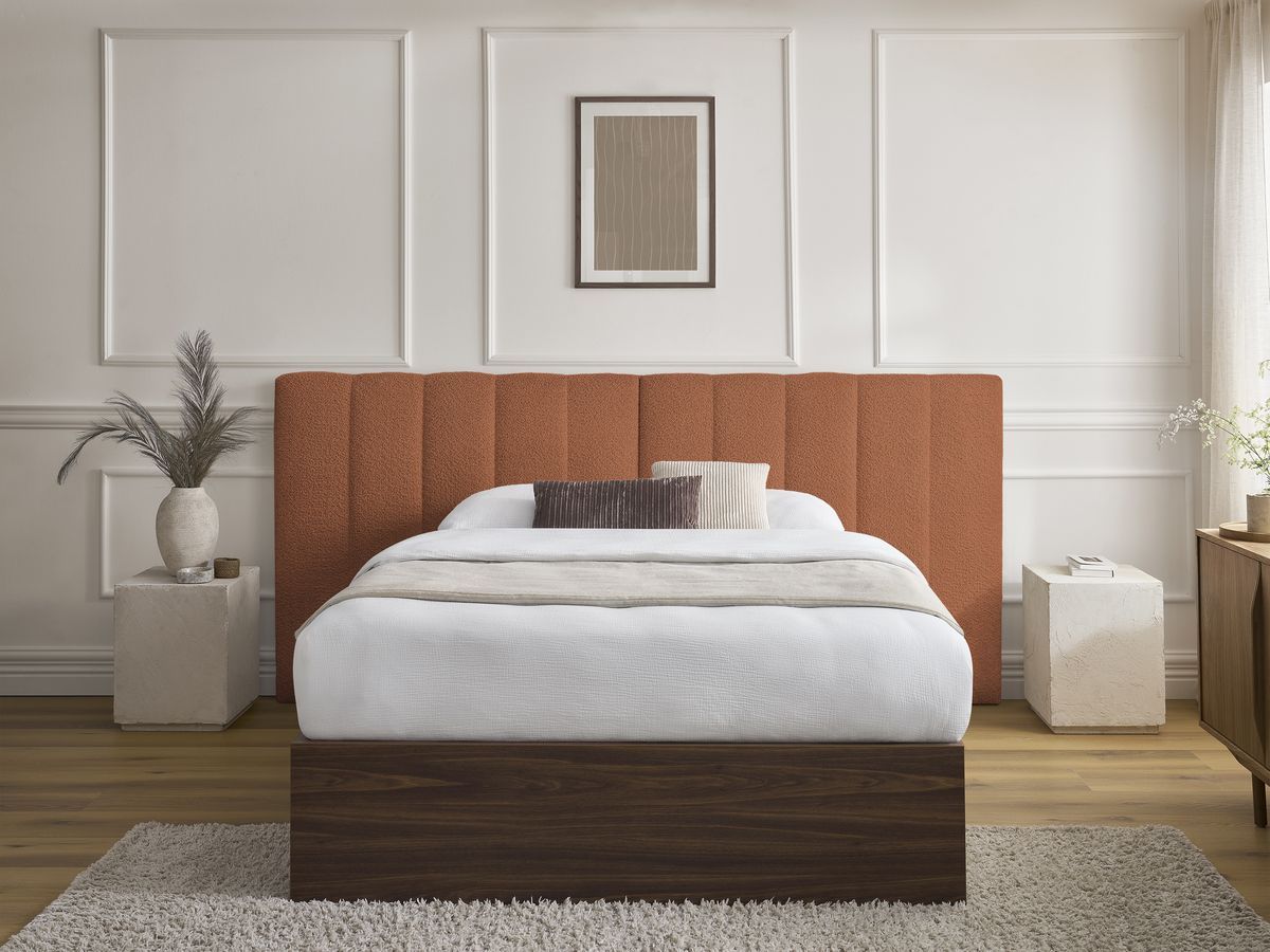 TIMO opbergbed in donker hout en badstof
