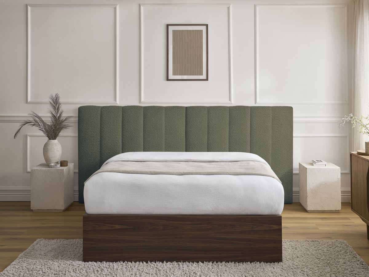 TIMO opbergbed in donker hout en badstof