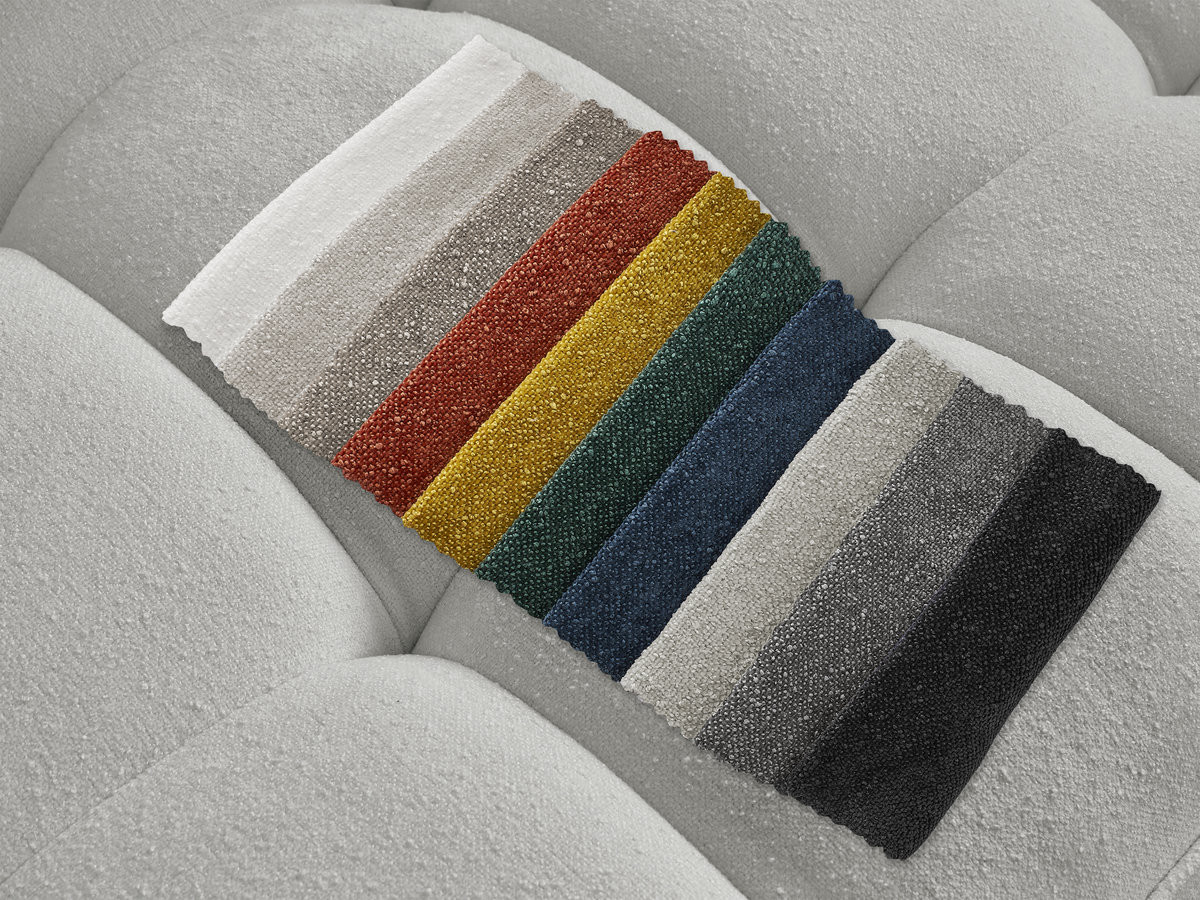 Canapé d'angle ANIS texturé avec pouf gris clair — vue 4