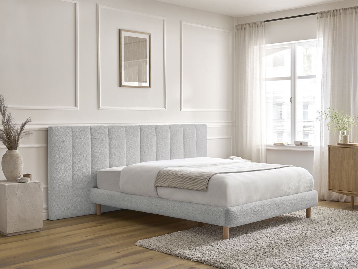 Lit TIMO bouclette avec lattes massives gris — vue 6