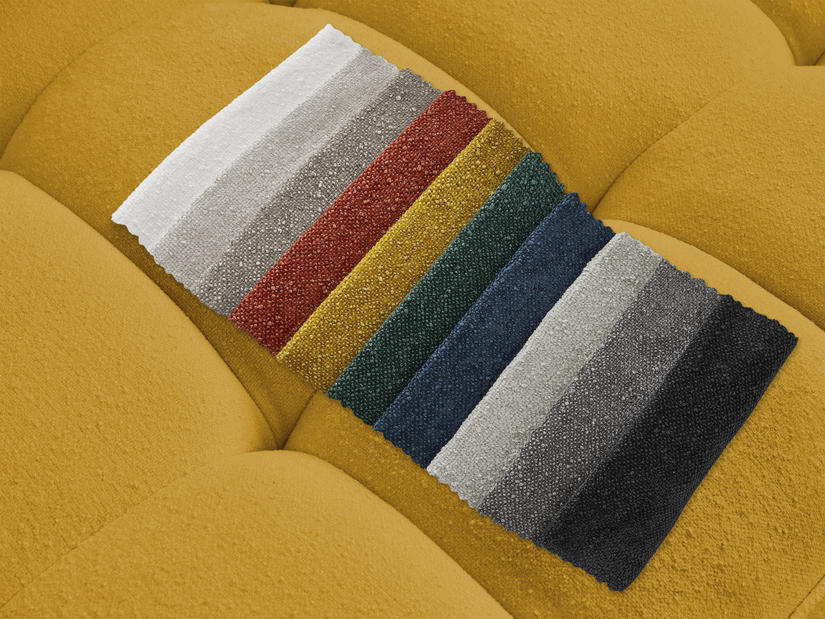 Canapé d'angle ANIS texturé avec pouf jaune — vue 4