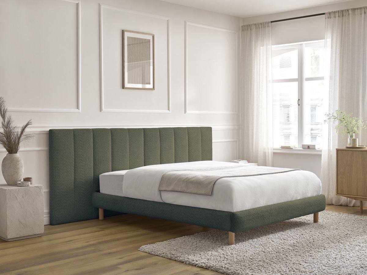 Lit TIMO bouclette avec lattes massives vert — vue 6