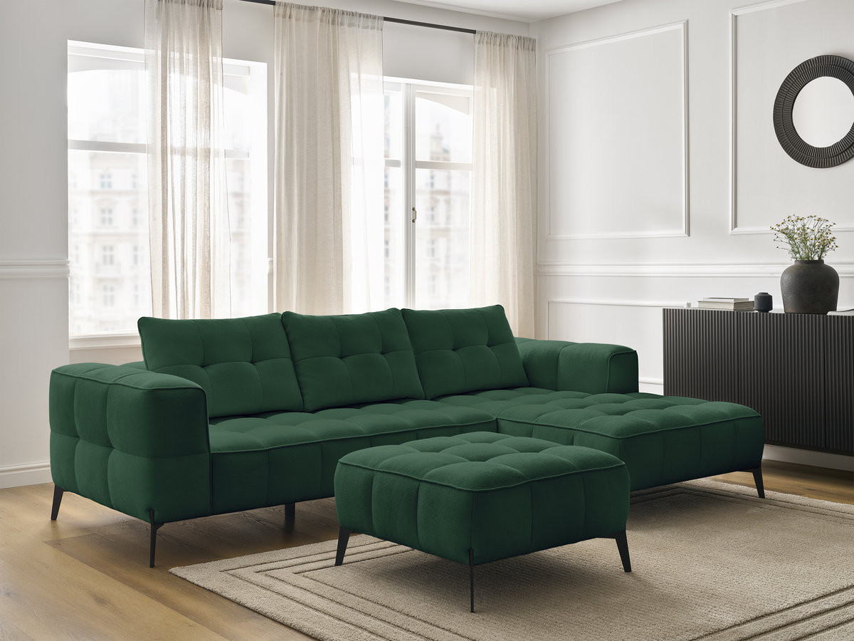 Canapé d'angle ANIS texturé avec pouf vert — vue 6