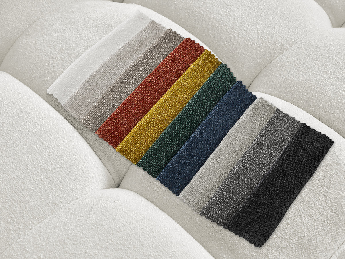 Canapé d'angle ANIS texturé avec pouf blanc — vue 4