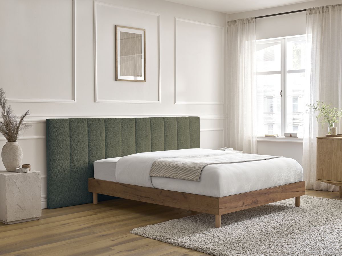 Lit TIMO bois clair avec lattes massives vert — vue 6