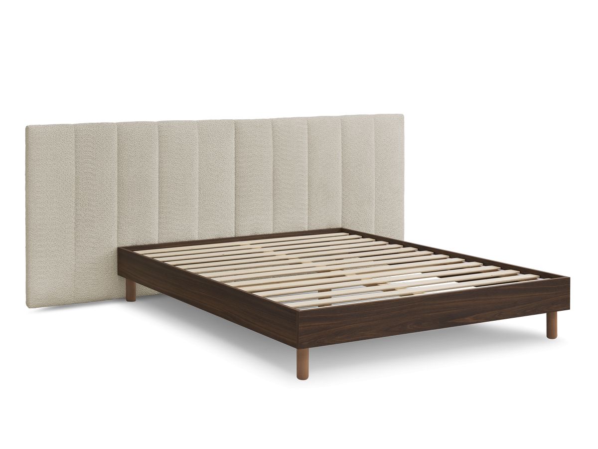 TIMO donkerhouten bed met massieve lattenbodem