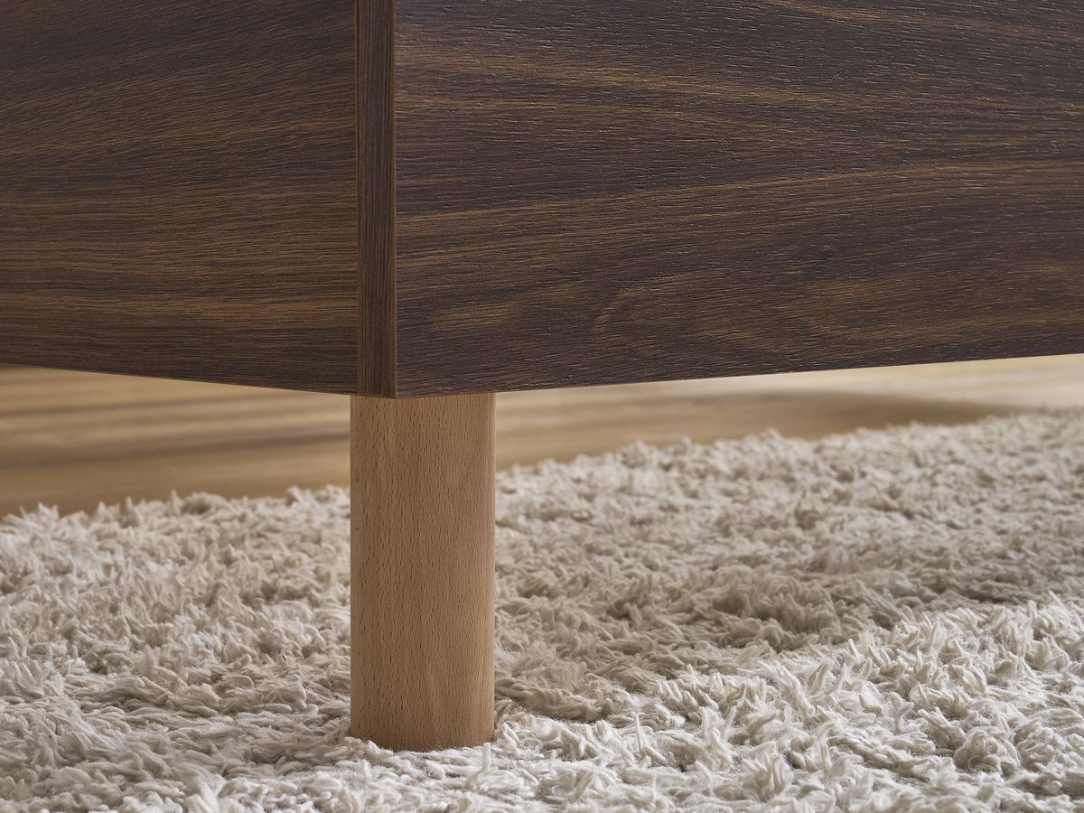 TIMO donkerhouten bed met massieve lattenbodem