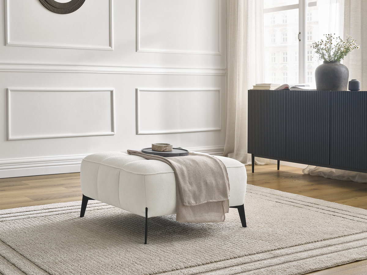 Pouf ANIS texturé blanc