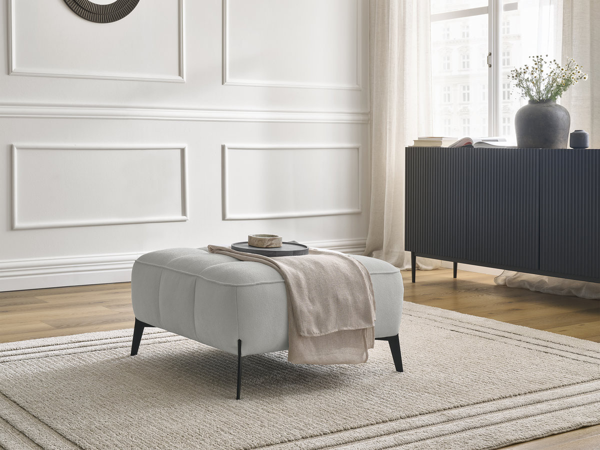 Pouf ANIS texturé gris clair