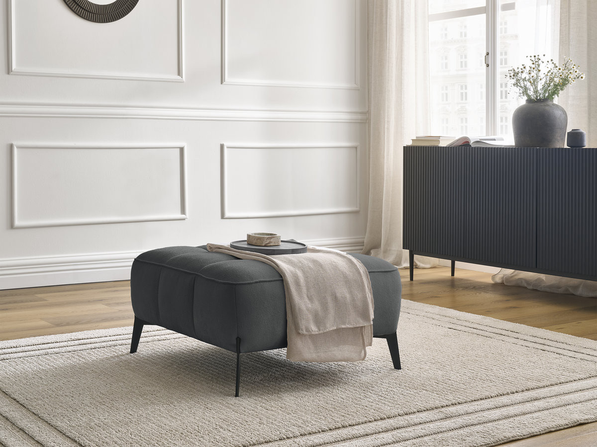 Pouf ANIS texturé gris foncé