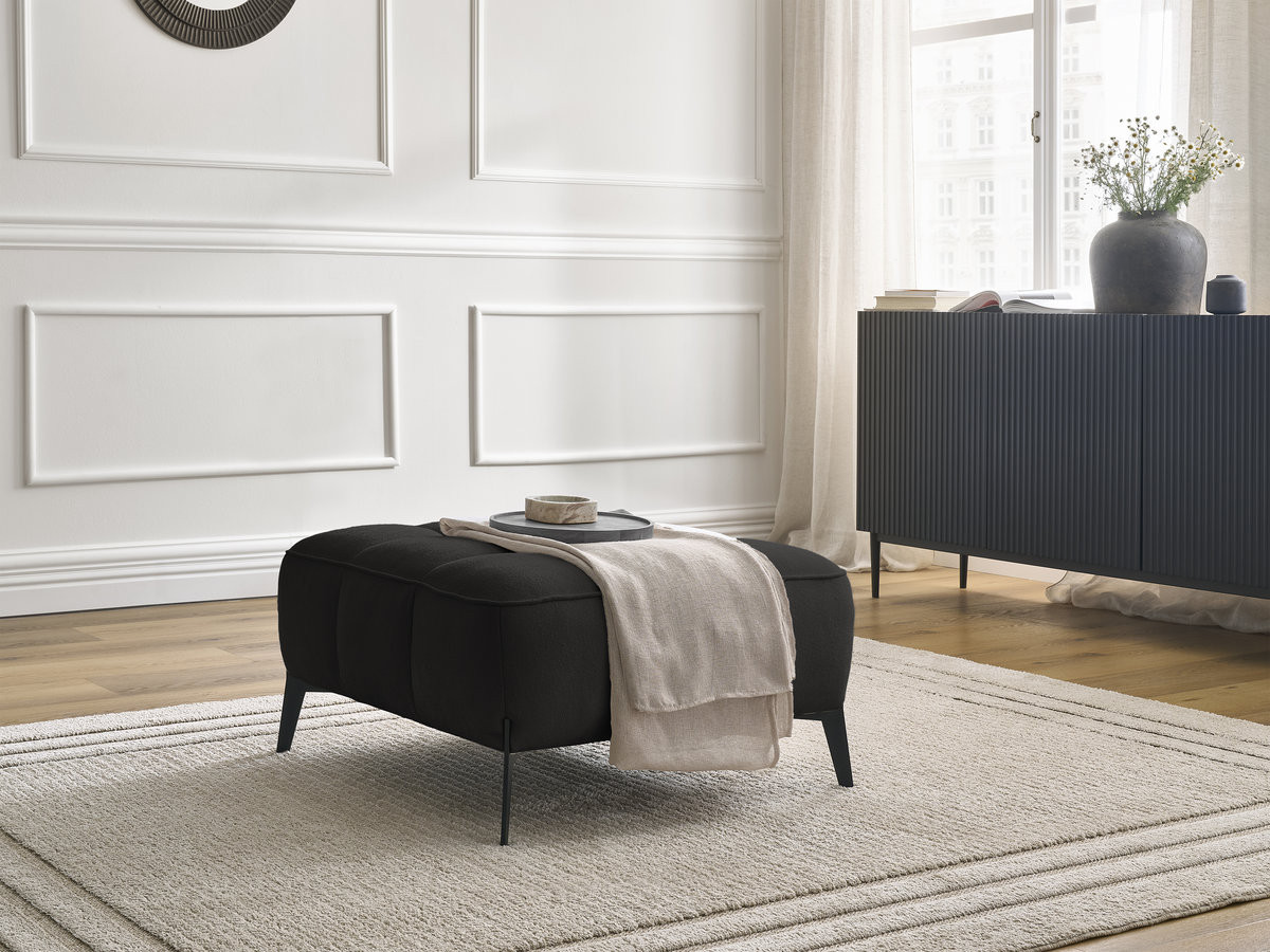 Pouf ANIS texturé noir