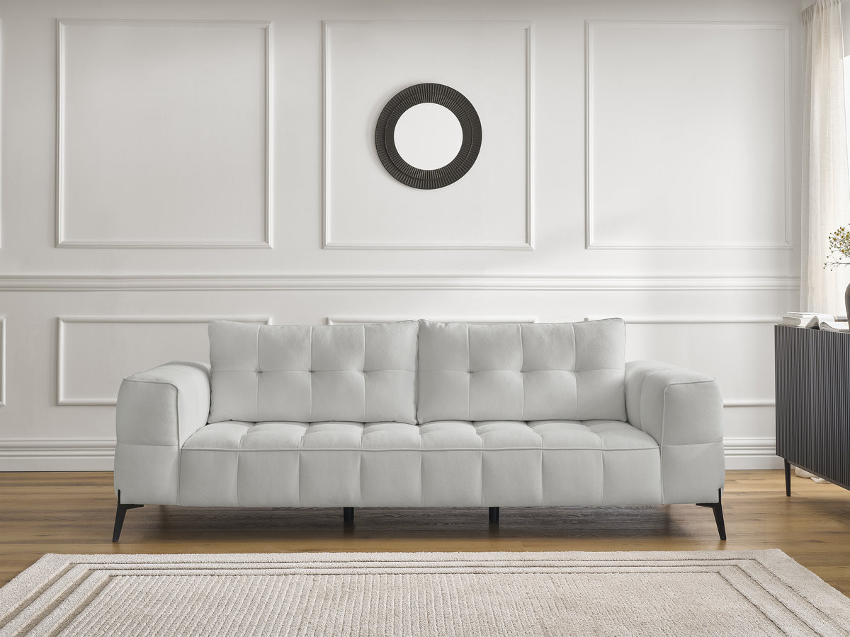 Canapé droit 3 places ANIS texturé gris clair — vue 4