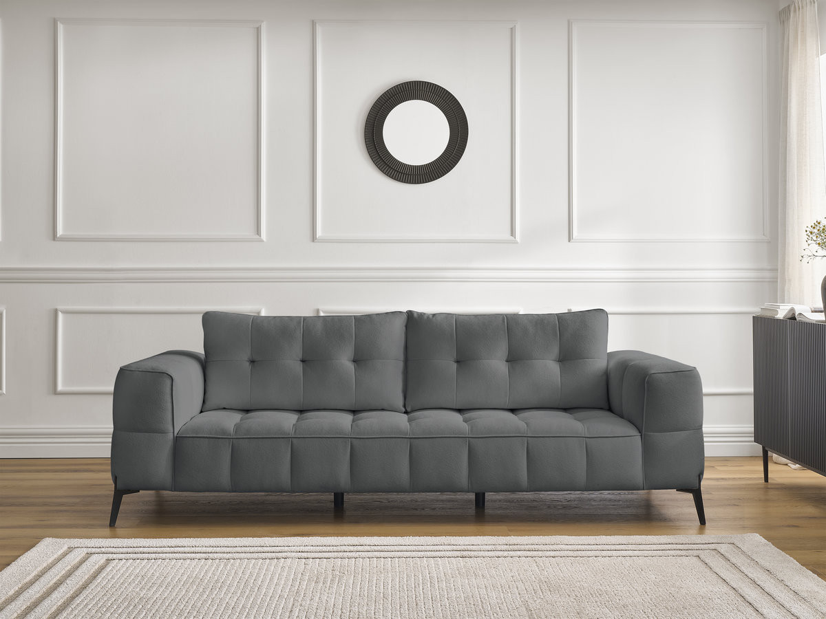 Canapé droit 3 places ANIS texturé gris foncé — vue 4