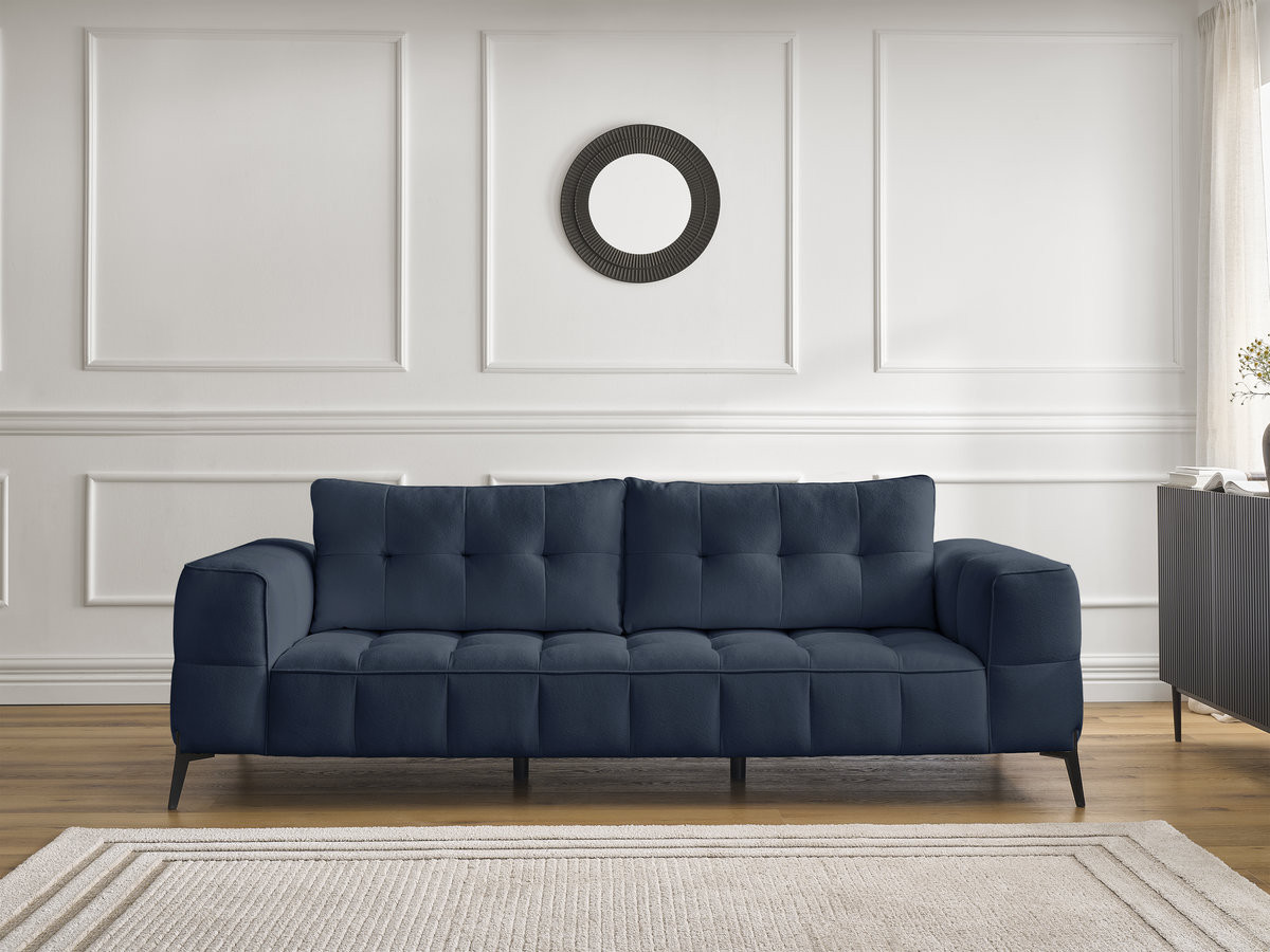 Canapé droit 3 places ANIS texturé bleu — vue 4
