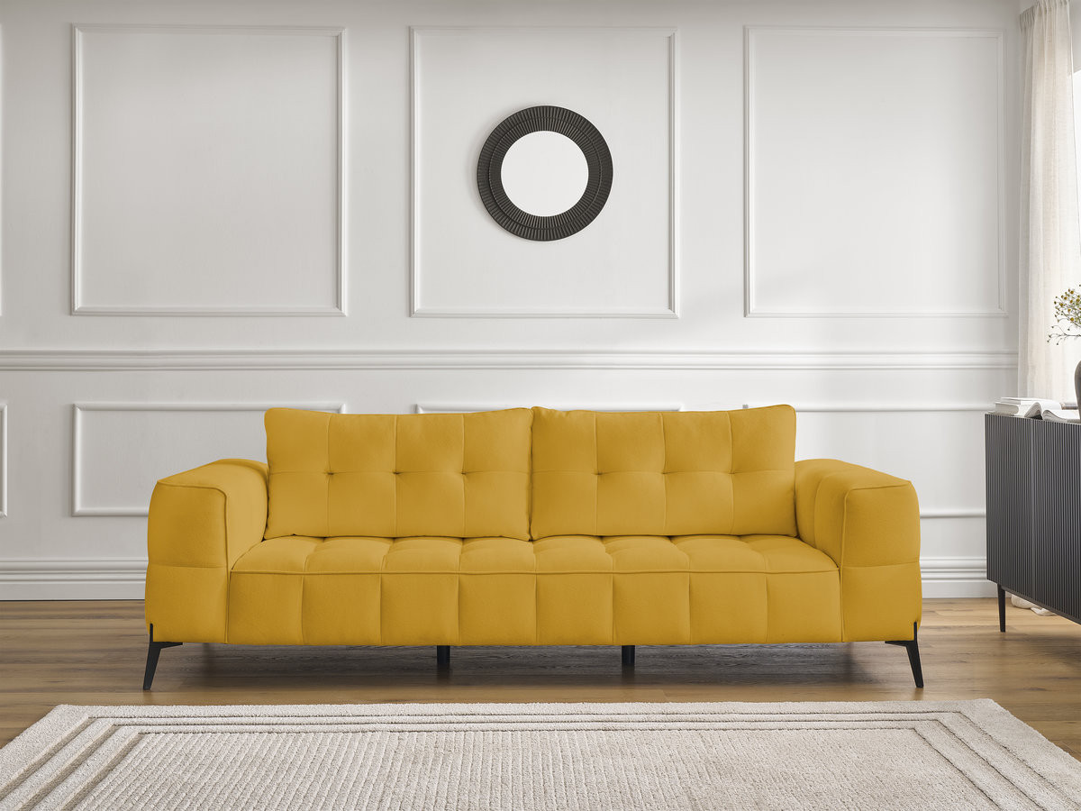 Canapé droit 3 places ANIS texturé jaune — vue 4