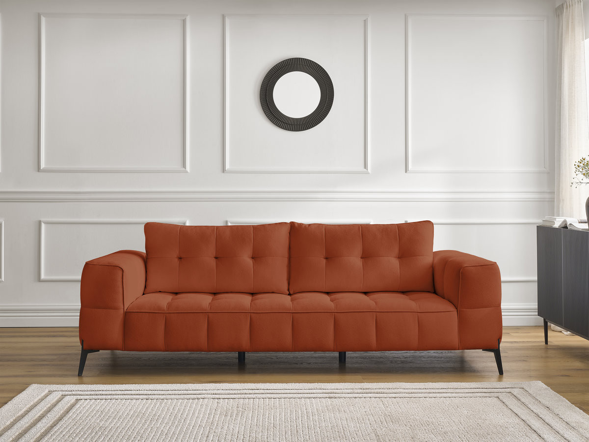 Canapé droit 3 places ANIS texturé orange — vue 4