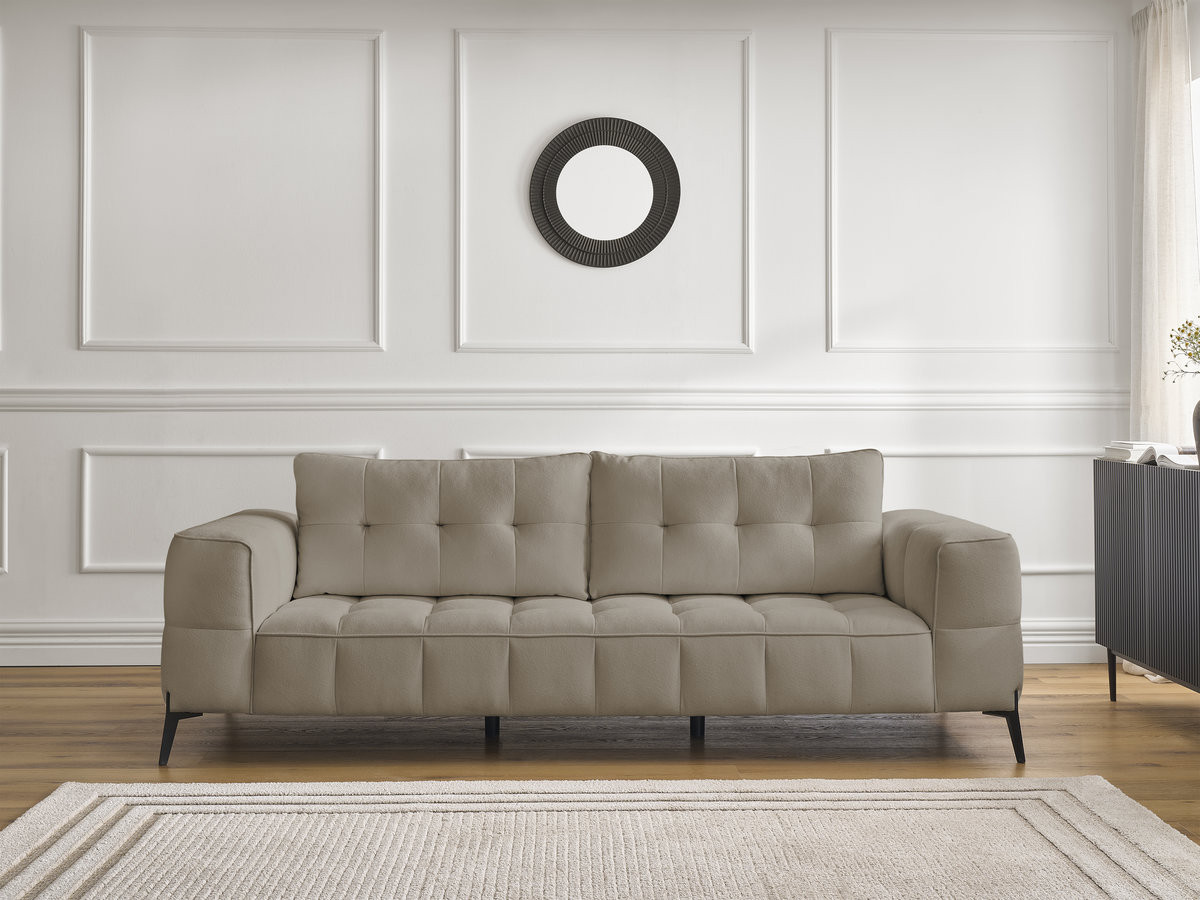 Canapé droit 3 places ANIS texturé taupe — vue 4