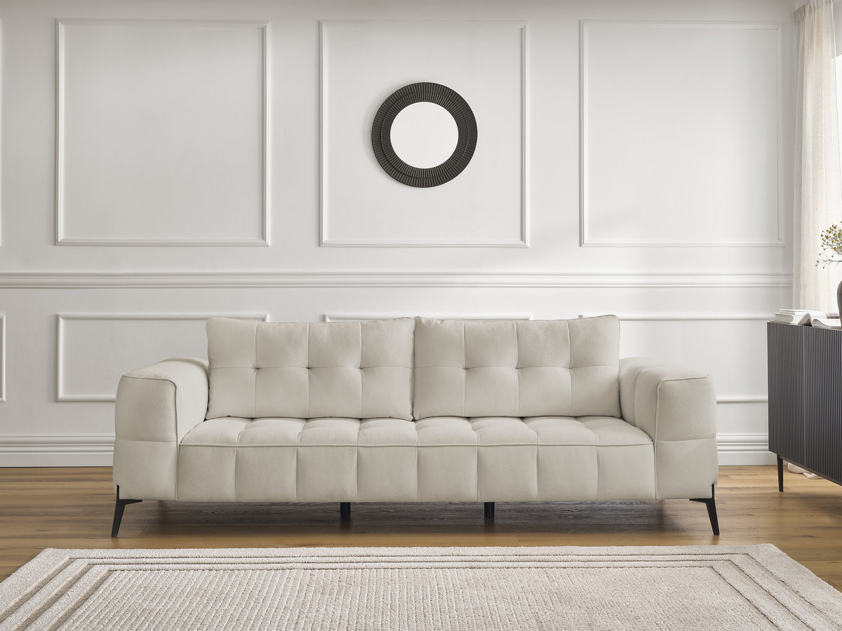 Canapé droit 3 places ANIS texturé beige — vue 4