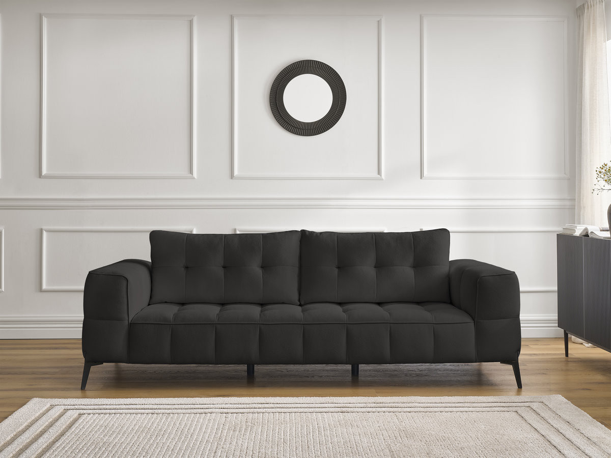 Canapé droit 3 places ANIS texturé noir — vue 4