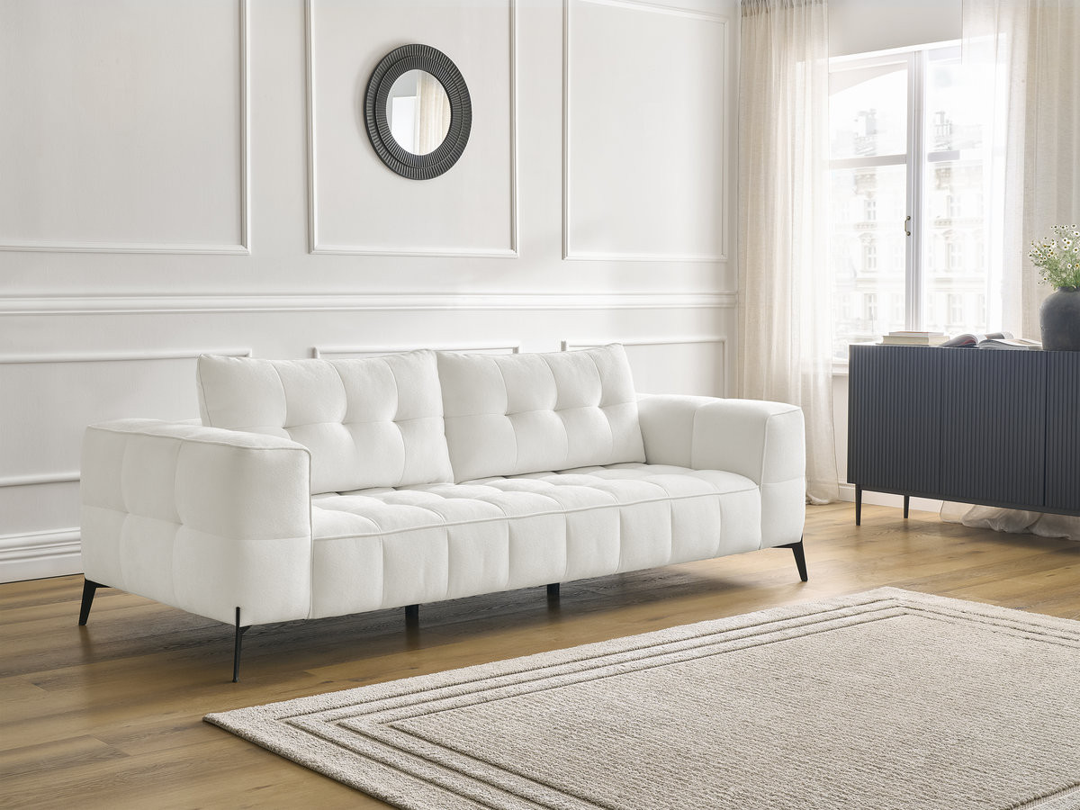 Canapé droit 3 places ANIS texturé blanc — vue 5