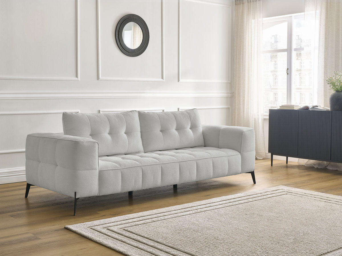 Canapé droit 3 places ANIS texturé gris clair — vue 5