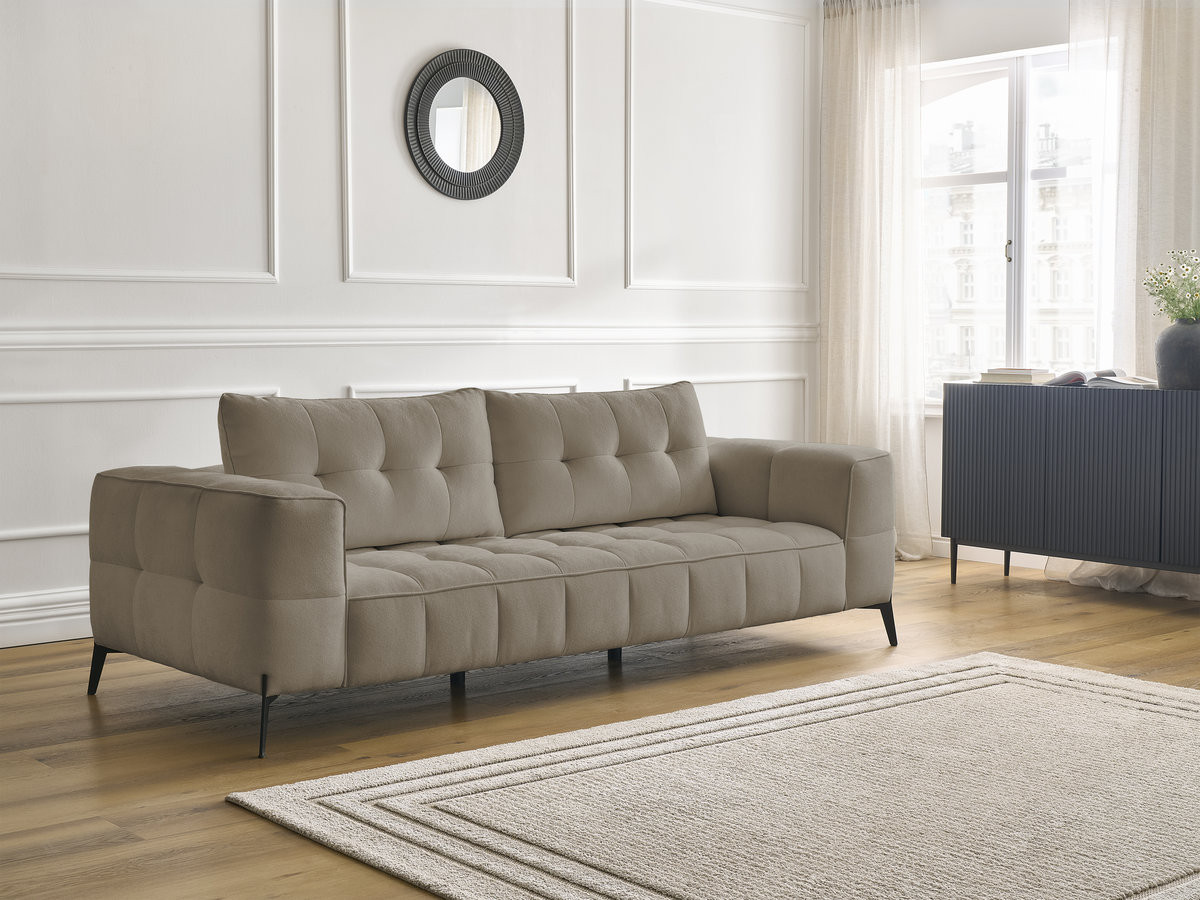 Canapé droit 3 places ANIS texturé taupe — vue 5