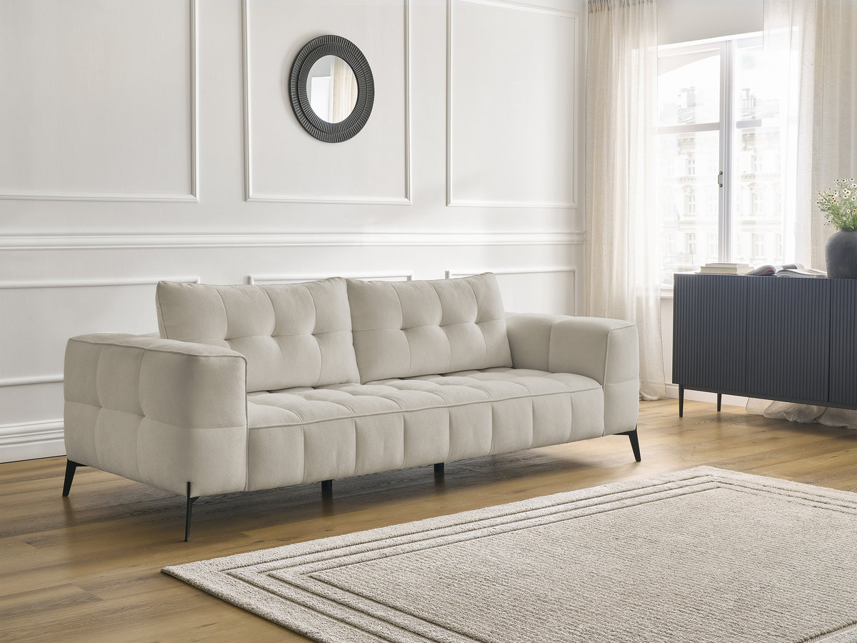 Canapé droit 3 places ANIS texturé beige — vue 5