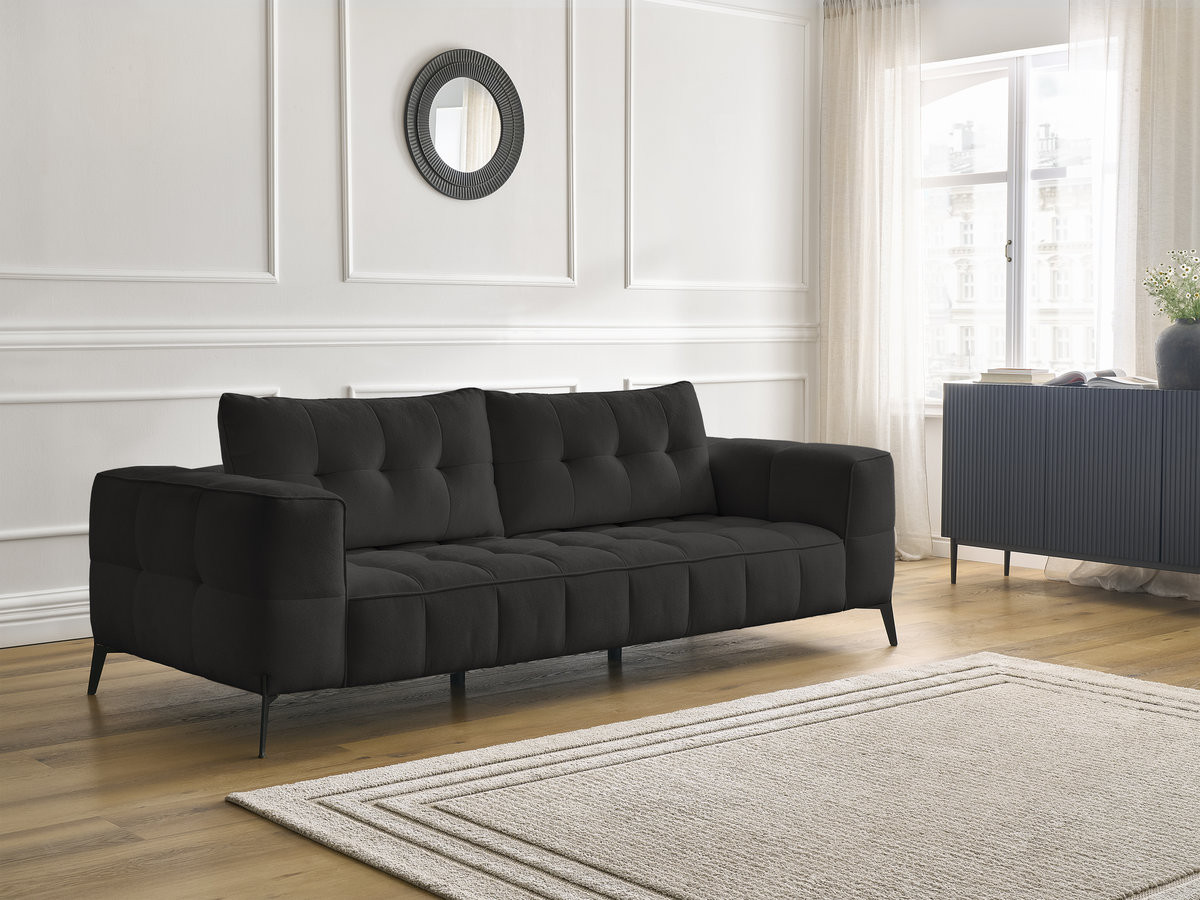 Canapé droit 3 places ANIS texturé noir — vue 5