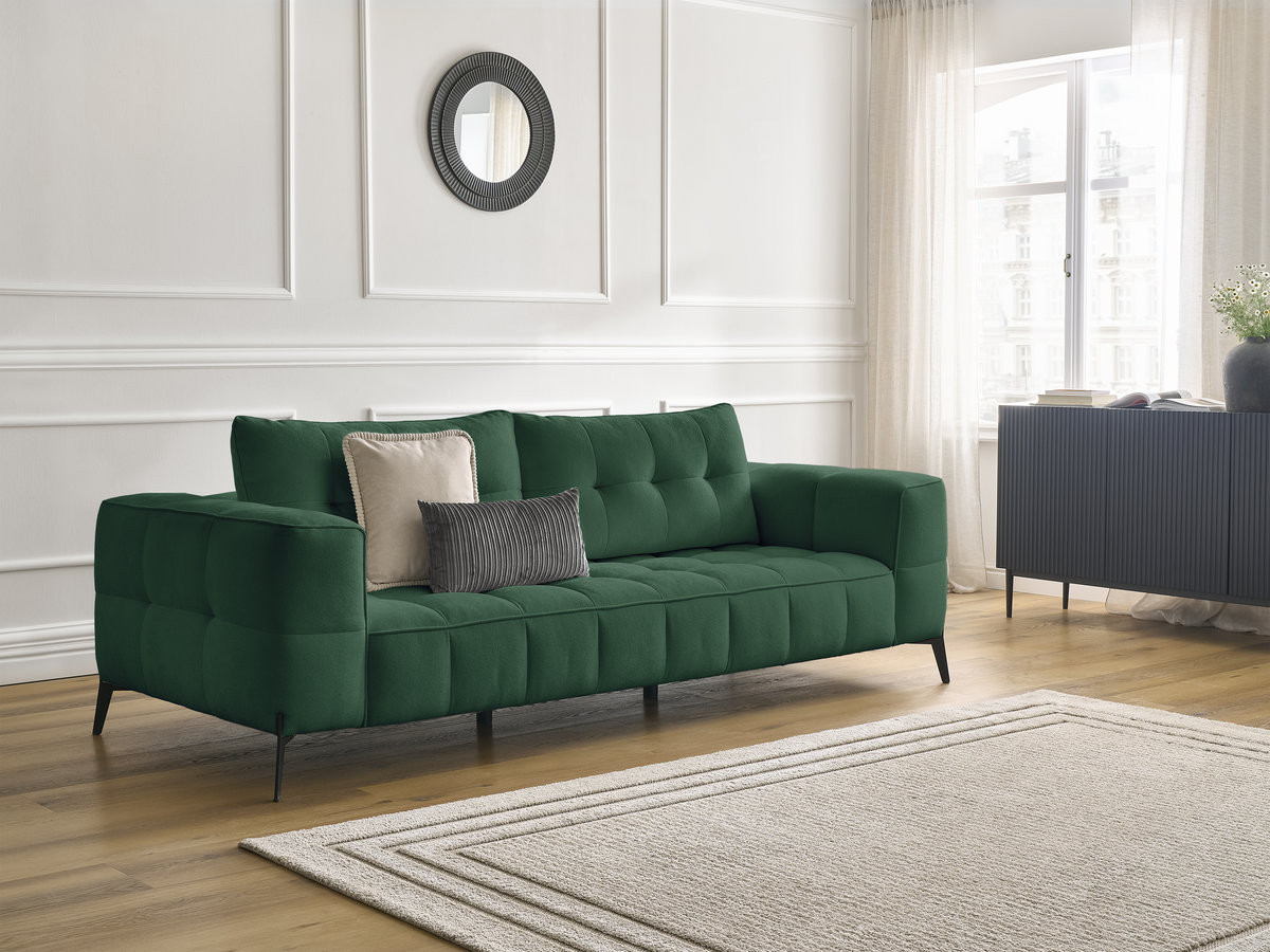 Canapé droit 3 places ANIS texturé vert