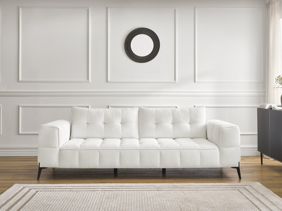 Canapé droit 3 places ANIS texturé blanc — vue 6