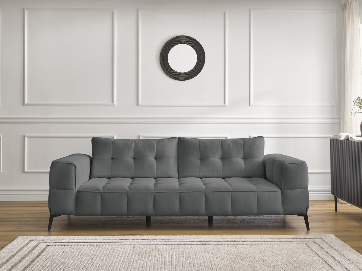 Canapé droit 3 places ANIS texturé gris foncé — vue 6