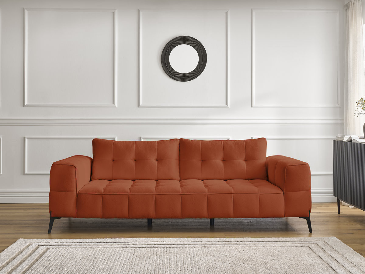 Canapé droit 3 places ANIS texturé orange — vue 6