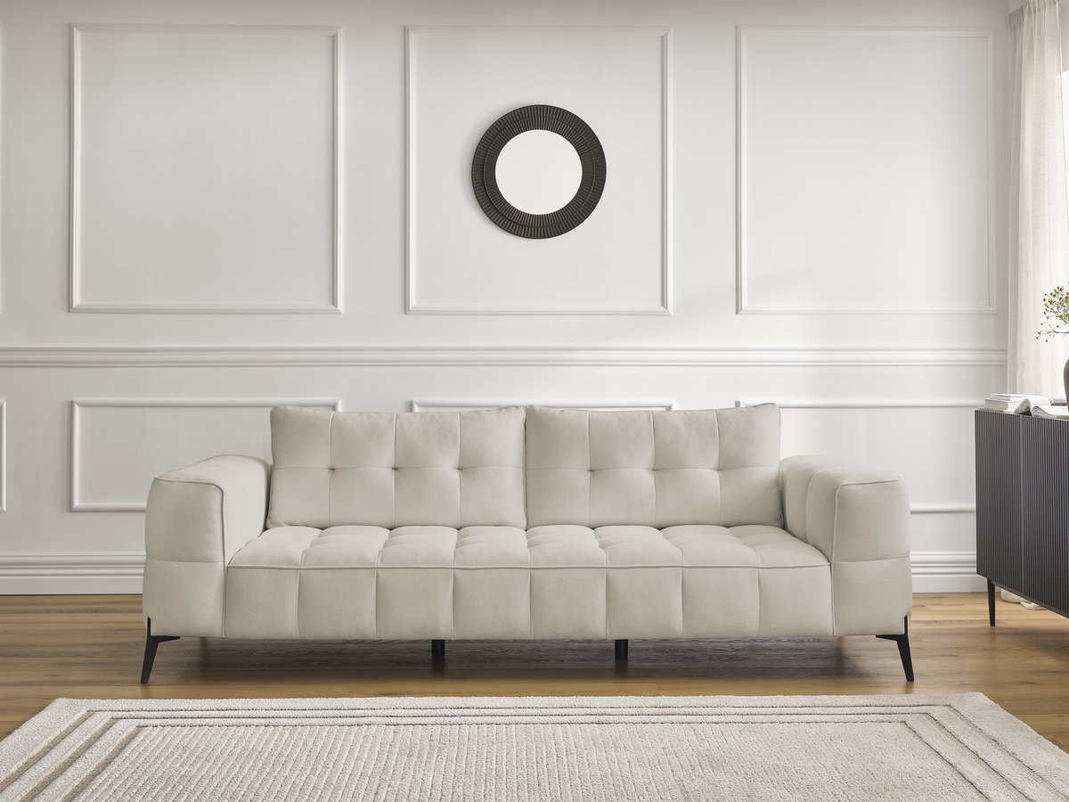 Canapé droit 3 places ANIS texturé beige — vue 6