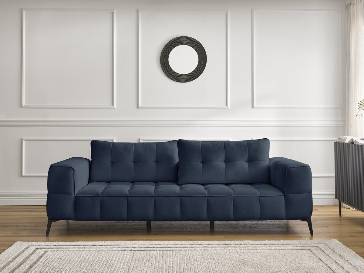 Canapé droit 3 places ANIS texturé bleu — vue 6