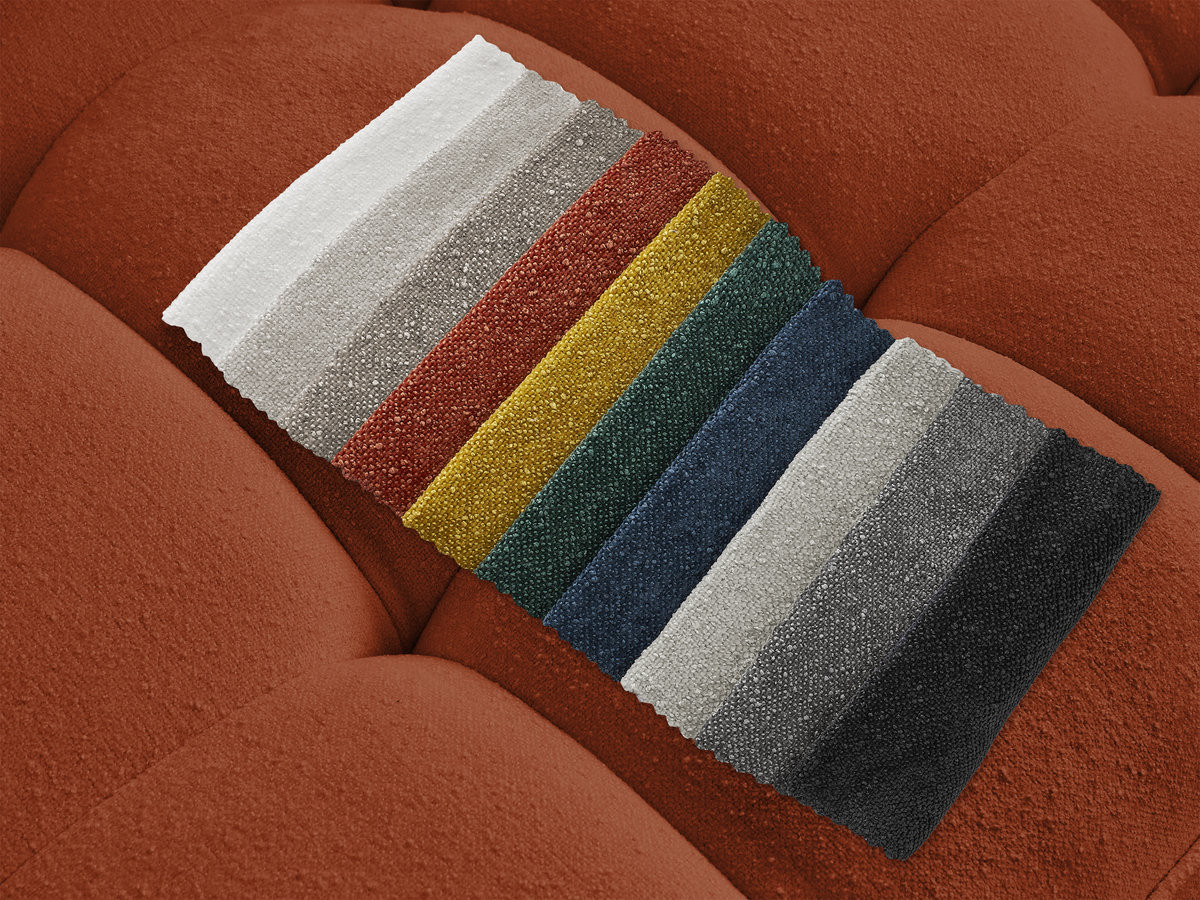 Canapé droit 3 places ANIS texturé avec pouf orange — vue 4