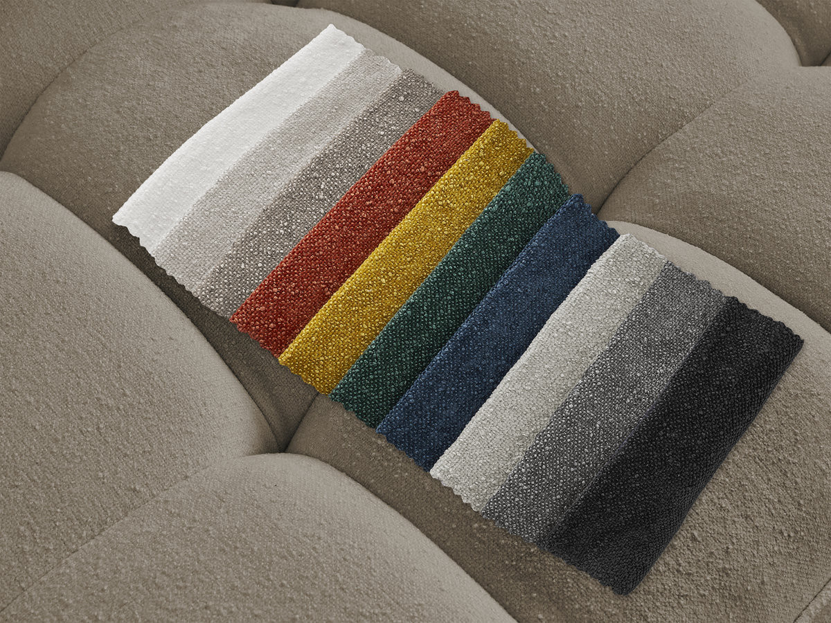 Canapé droit 3 places ANIS texturé avec pouf taupe — vue 4