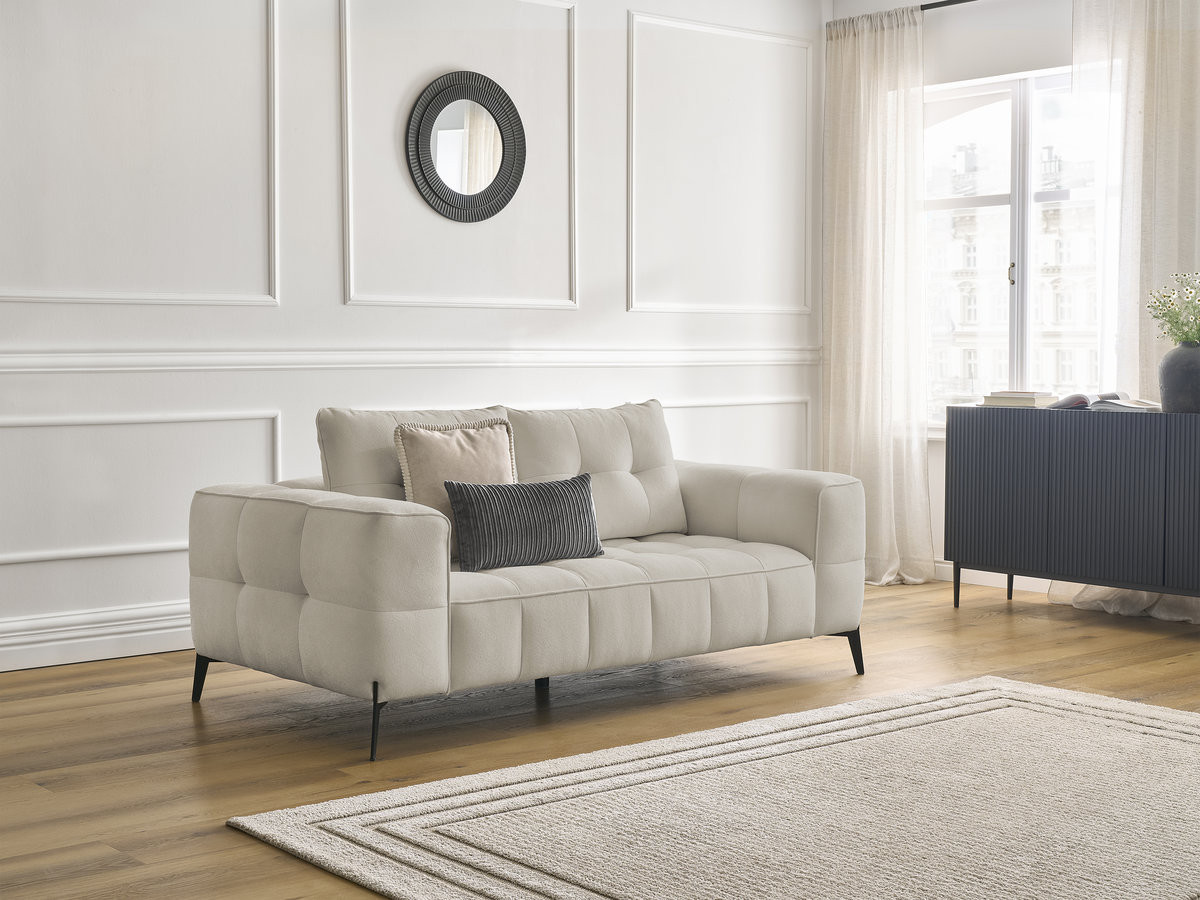 Canapé droit 2 places ANIS texturé beige