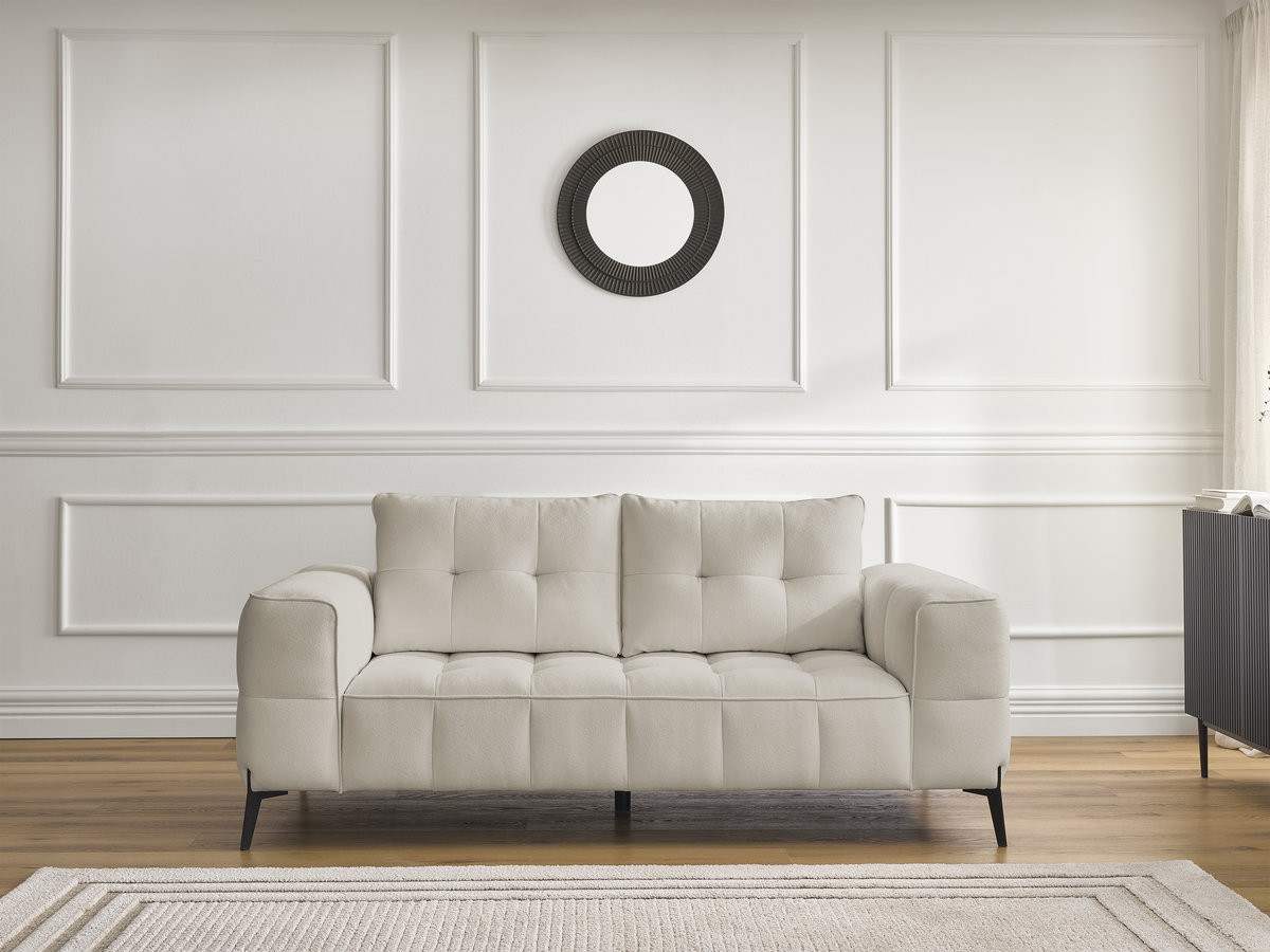 Canapé droit 2 places ANIS texturé beige — vue 5