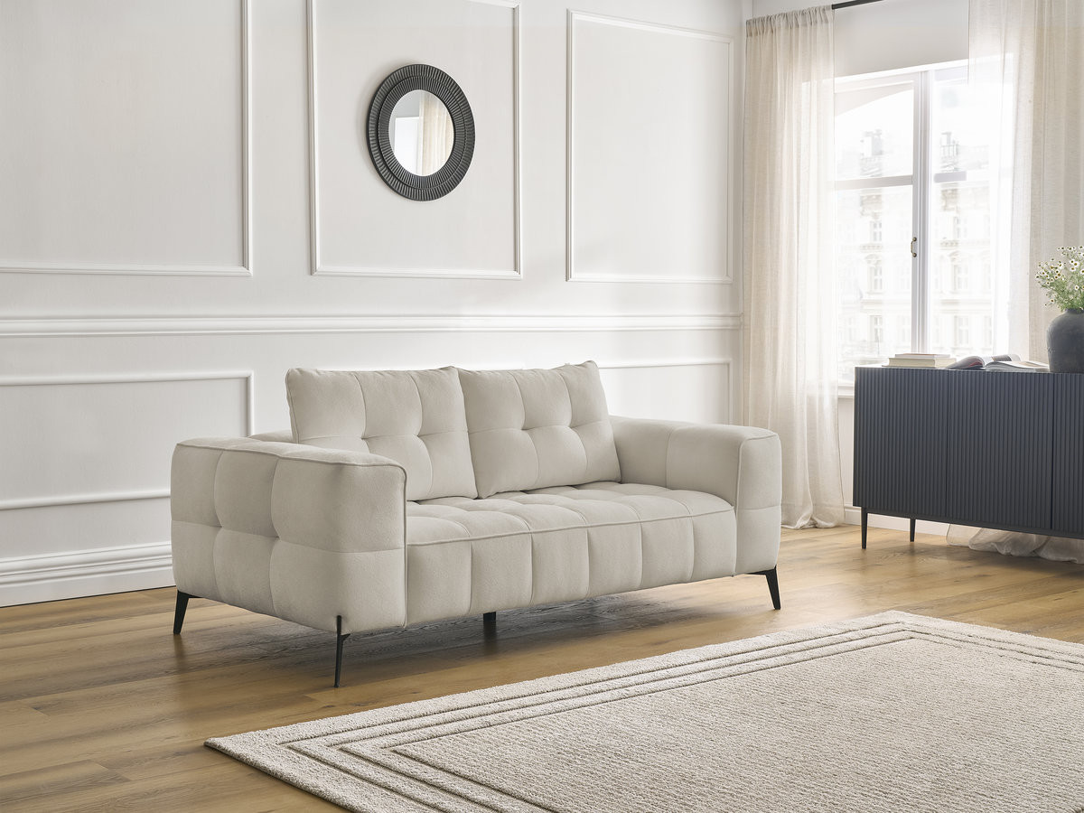 Canapé droit 2 places ANIS texturé beige — vue 6