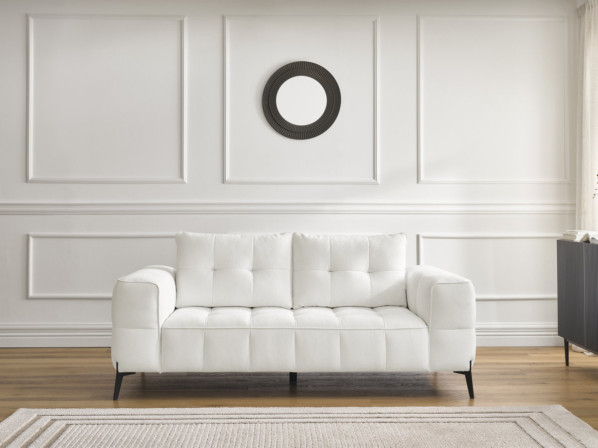 Canapé droit 2 places ANIS texturé blanc — vue 5