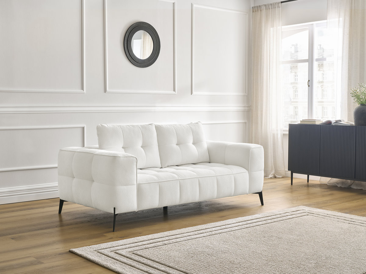 Canapé droit 2 places ANIS texturé blanc — vue 6