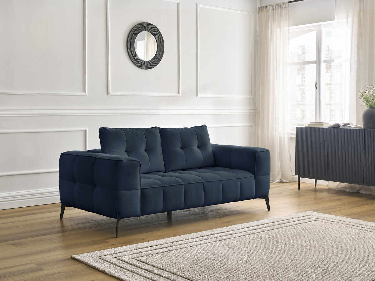 Canapé droit 2 places ANIS texturé bleu — vue 6