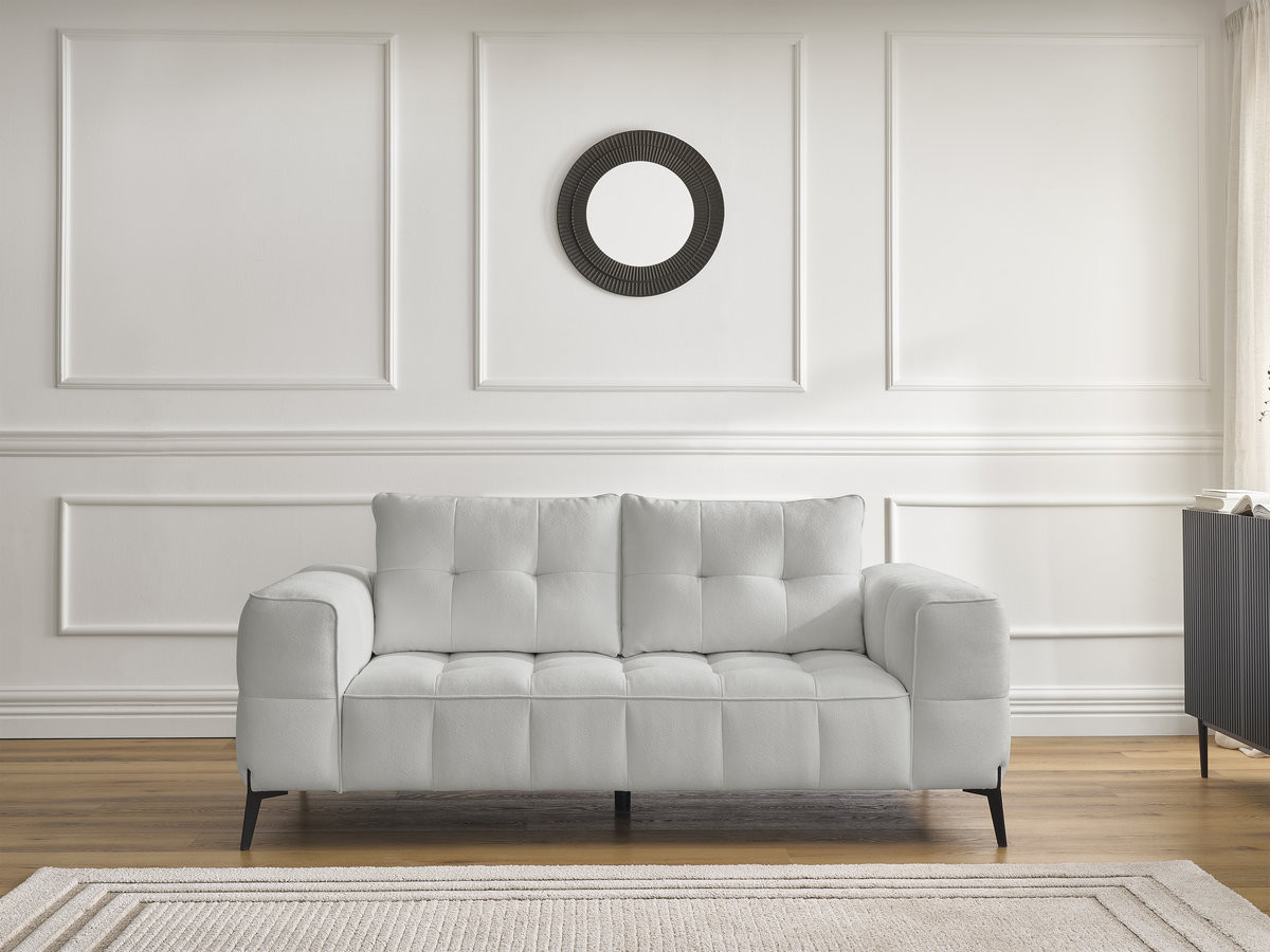 Canapé droit 2 places ANIS texturé gris clair — vue 5