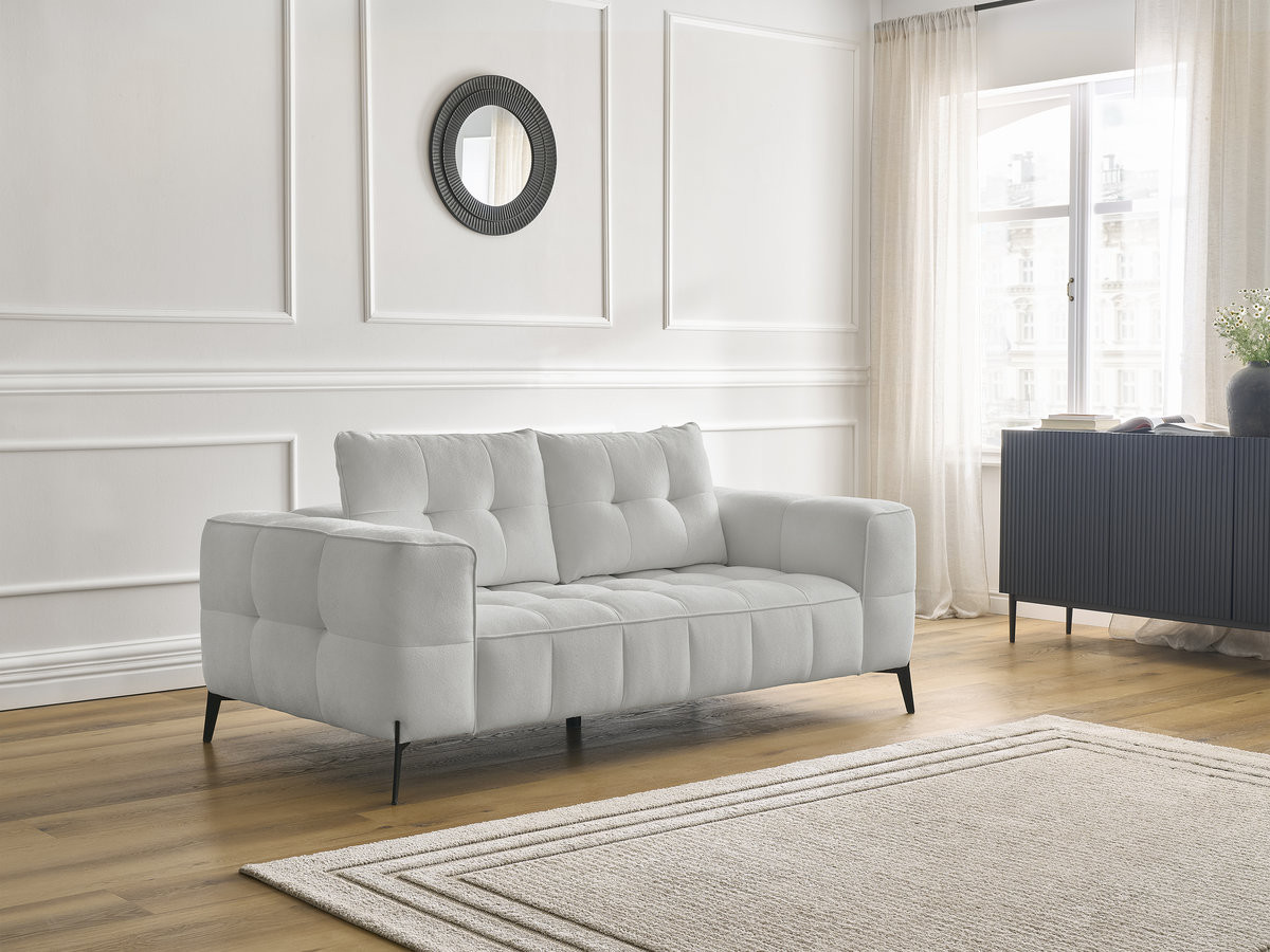 Canapé droit 2 places ANIS texturé gris clair — vue 6