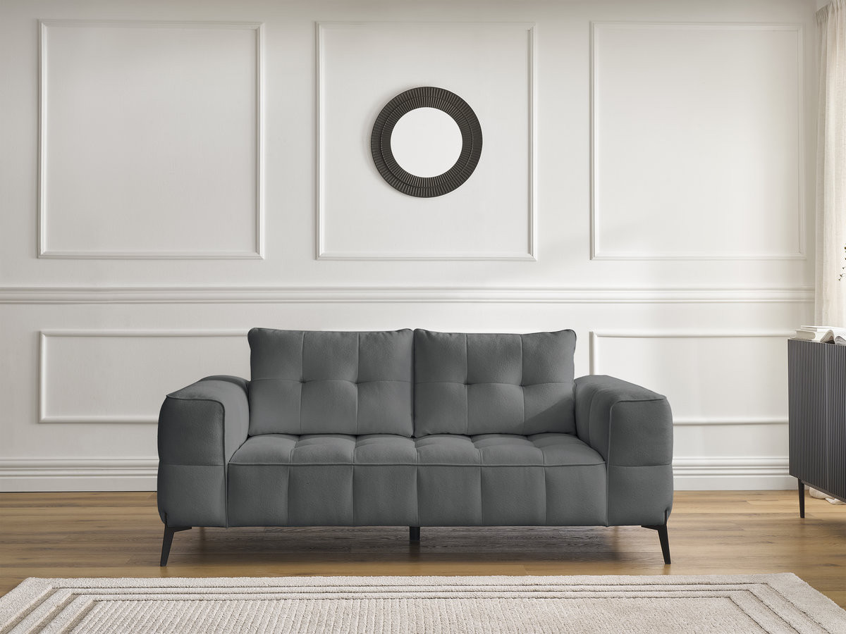 Canapé droit 2 places ANIS texturé gris foncé — vue 5