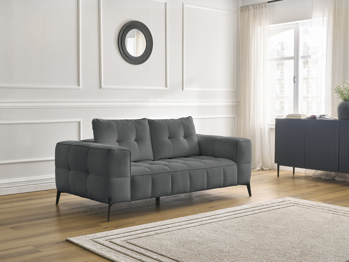 Canapé droit 2 places ANIS texturé gris foncé — vue 6