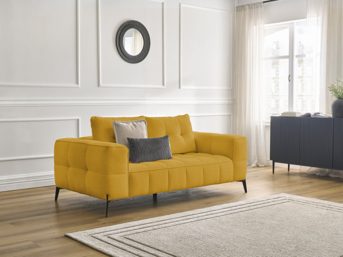 Canapé droit fixe 2 places ANIS tissu texturé