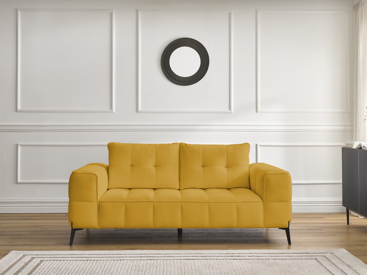 Canapé droit 2 places ANIS texturé jaune — vue 5