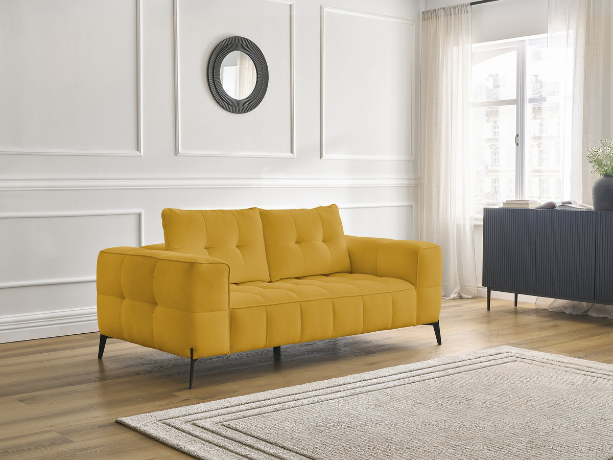 Canapé droit 2 places ANIS texturé jaune — vue 6